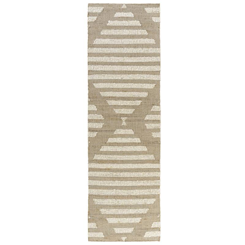 Sevita Natural/Ivory Farmhouse Area Rug - 2'6" x 8'