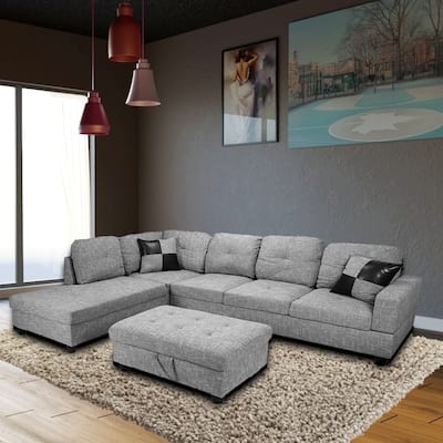 Star Home Living Sectional with Storage Ottoman
