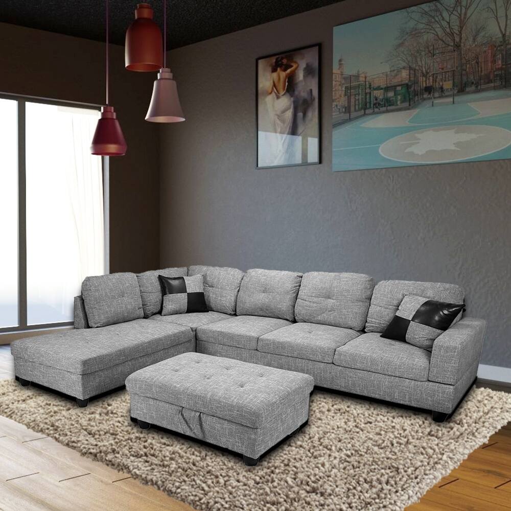 Star Home Living Sectional with Storage Ottoman