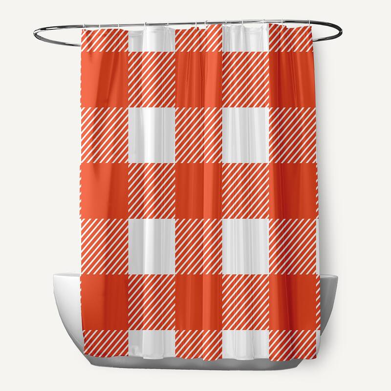 Buffalo Plaid Shower Curtain - Harvest Orange