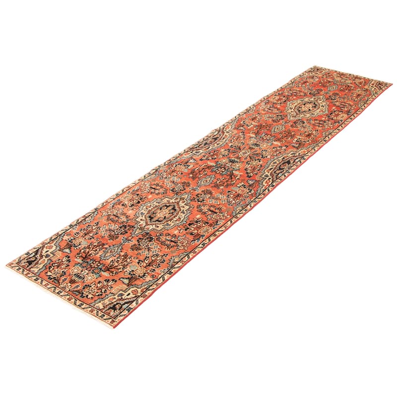 ECARPETGALLERY Hand-knotted Andelz Red Wool Rug - 2'9 x 12'4