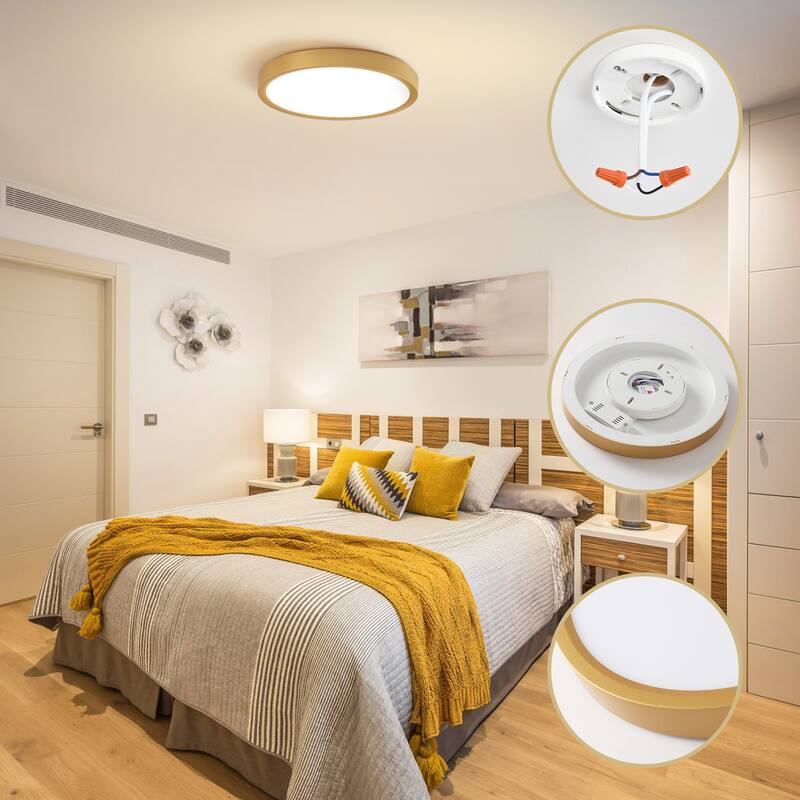 Modern 9.06-inch Round LED Flush Mount Ceiling Lighting for Hallway Bedroom