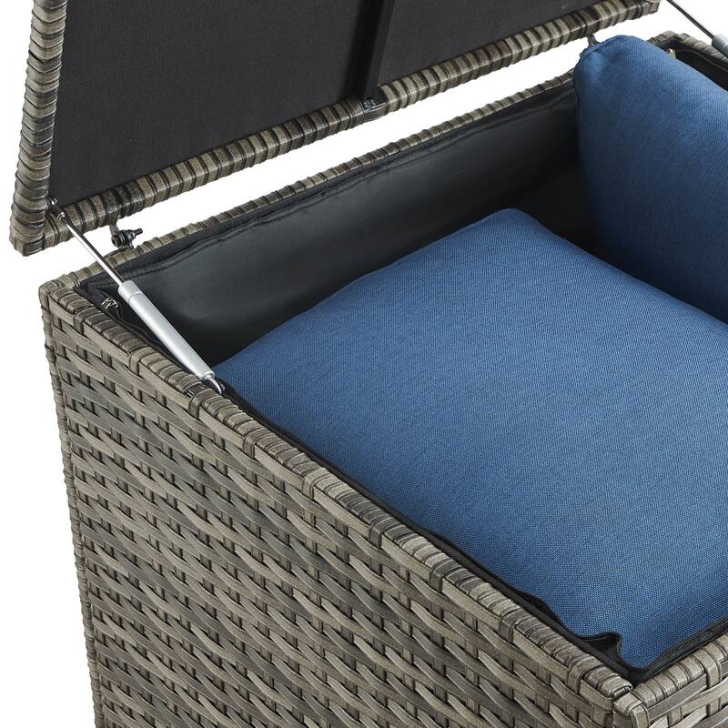Outdoor Wicker Storage Box Rattan Pool Storage Box