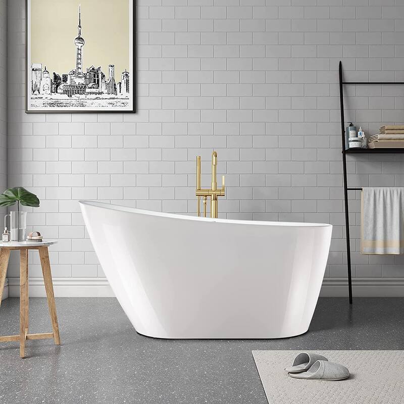 Vanity Art 55" Acrylic Freestanding Soaking Bathtub