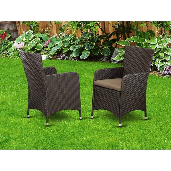 Hluc163s Outdoor Wicker Patio Chair In Dark Brown Finish Overstock 28180247