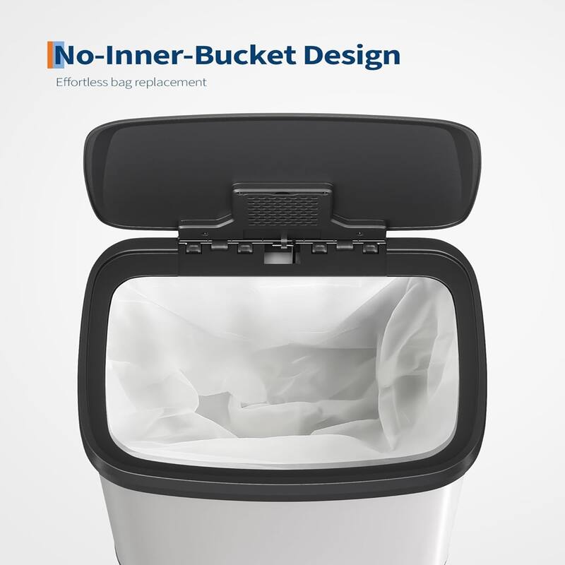 13 Gallon/50 Liter Metal Large Trash Can with Lid, Suitable for Kitchen, Office, Bedroom Trash Can