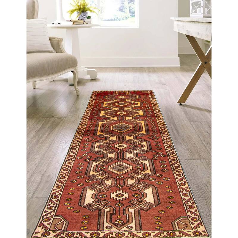ECARPETGALLERY Hand-knotted Andelz Dark Red Wool Rug - 2'8 x 8'2