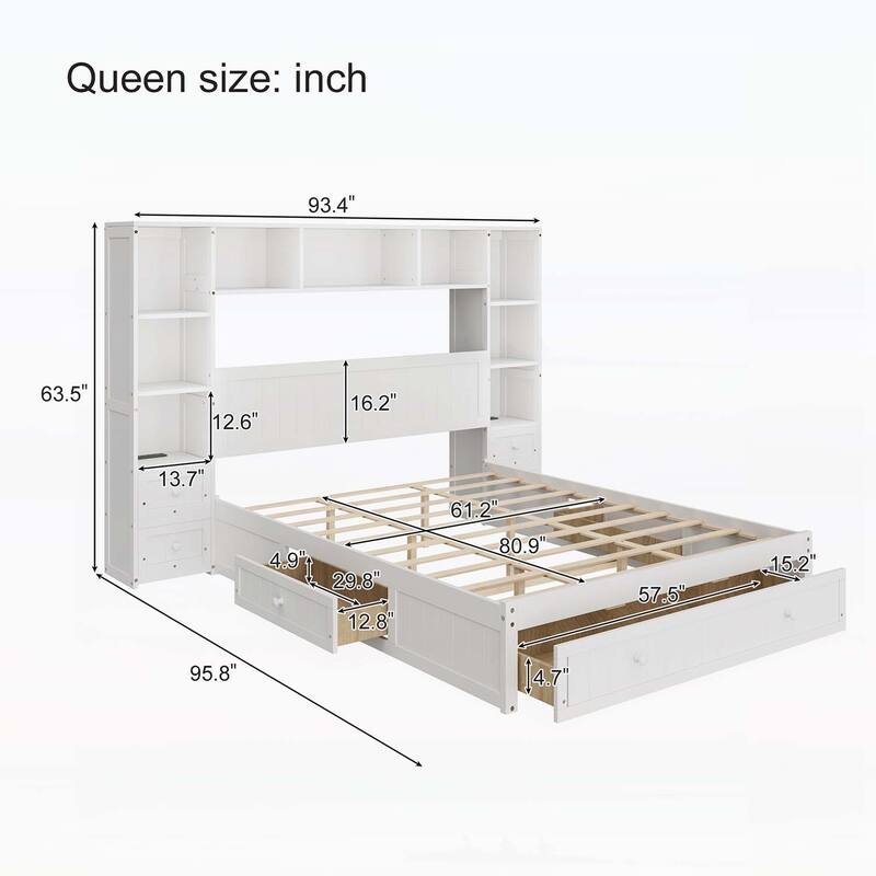 Wood Platform Bed with Smart Storage and Stylish Design for Comfortable Sleep