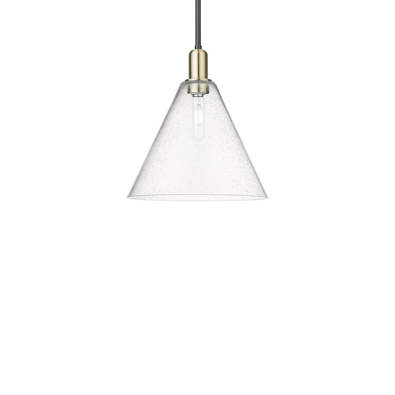 Innovations Lighting 716-1S-14-12 Berkshire Glass Pendant Berkshire - Black Antique Brass / Seedy