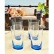 preview thumbnail 4 of 7, LeadingWare Hi Ball Oval Halo Acrylic Drinking Glasses Set of 4 (15oz) - 3.35" W x 3.35" L x 5.9" H