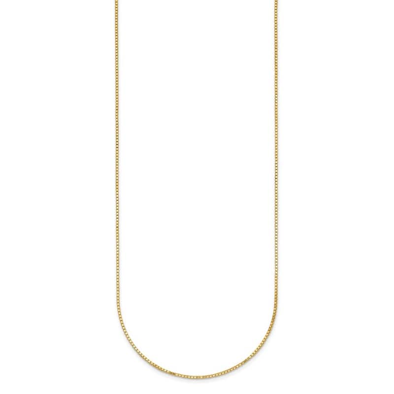 Curata Italian 14k Yellow Gold 0.5mm Box Chain Necklace For Women (Spring Ring)