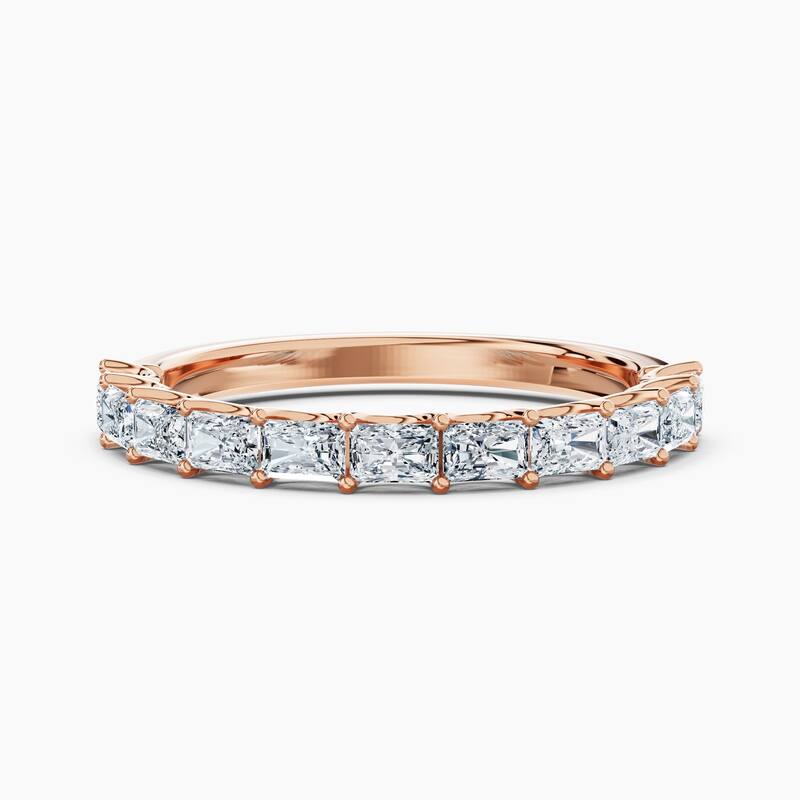 Auriya 14k Gold Radiant East-West Lab Grown Diamond Half Eternity Band 1.10 - 3.75 ct. tw. (F-G, VS) - 1.10 ct. wt. - 5 - Rose