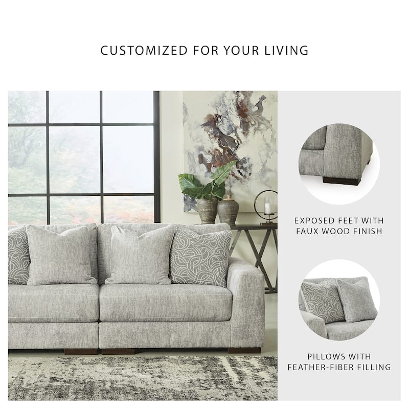 Signature Design by Ashley Regent Park Pewter 6-Piece Sectional - 171"W x 132"D x 39"H