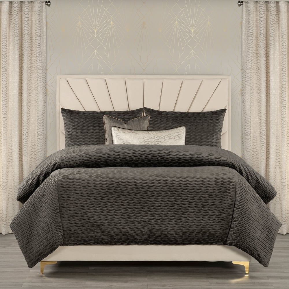 The Great Gatsby Velvet Wave Pleated Duvet & Insert Set