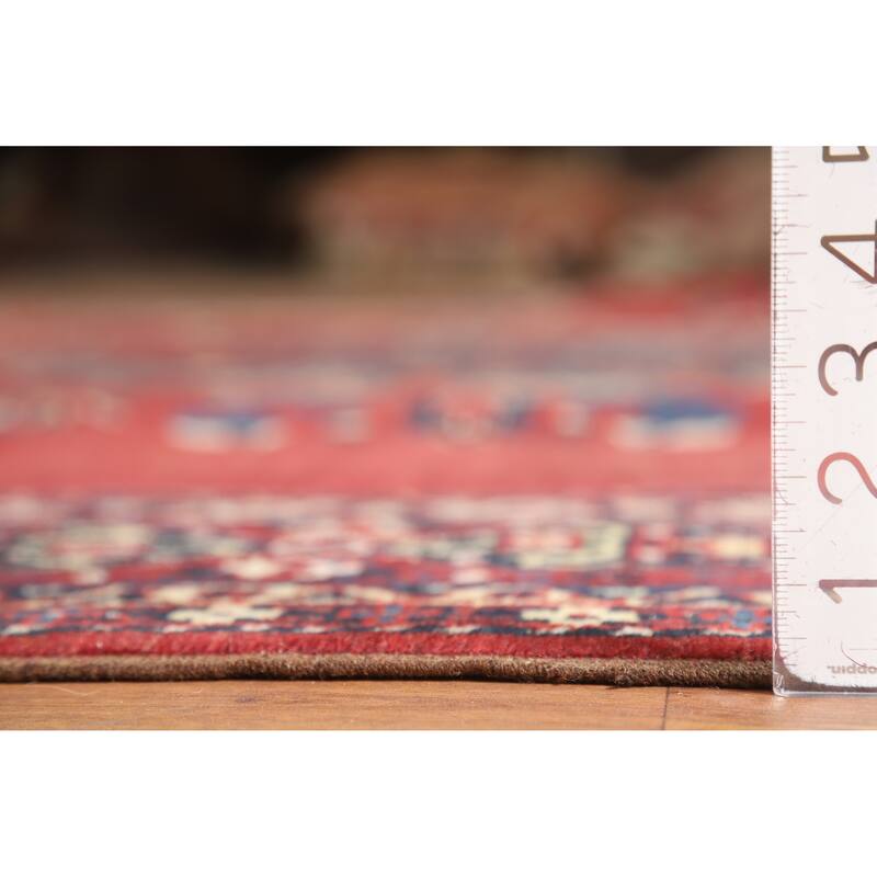 Hand Knotted Oriental 100% Wool Carpet Traditional Floral Red Balouch Area Rug - 11' 5'' X 8' 5''