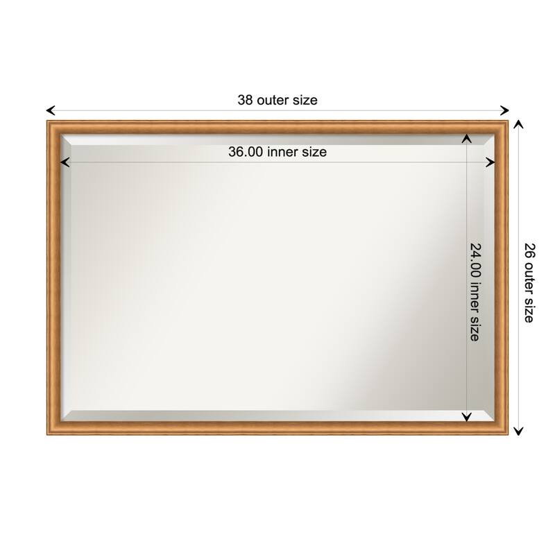 Salon Scoop Beveled Wood Framed Wall Mirror - Salon Scoop Copper - Glass Size 36x24