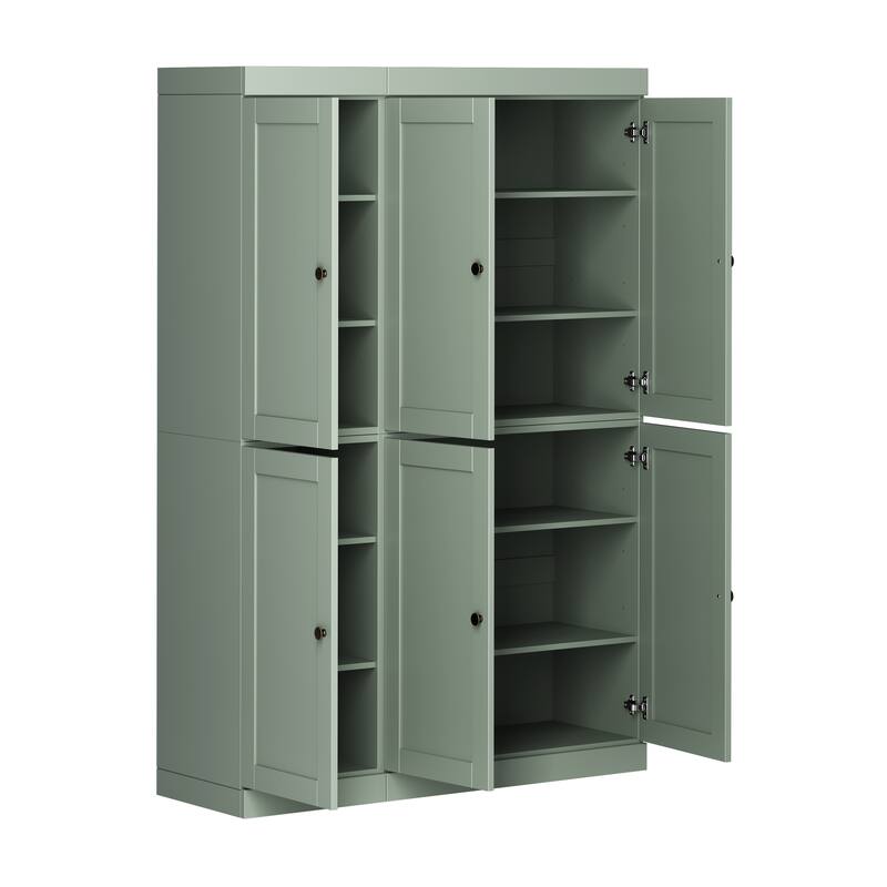 Palace Imports 100% Solid Wood 48.5" Pantry Cabinet with Shaker Doors and Adjustable Shelves