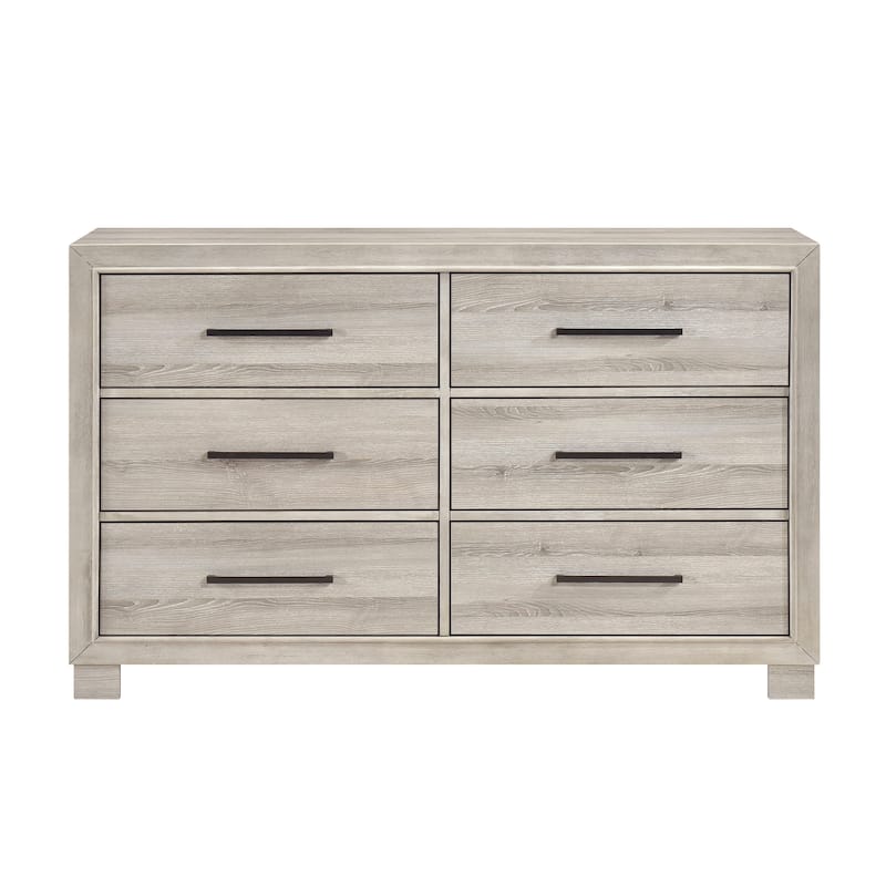 Modern Style Furniture Bedroom Set Gray Finish Bed Nightstand Chest Dresser Mirror