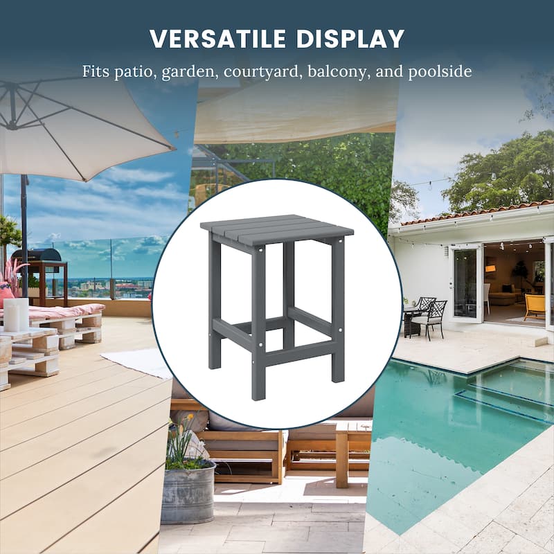 Polytrends Laguna Hdpe All Weather Outdoor Patio Square Side Table