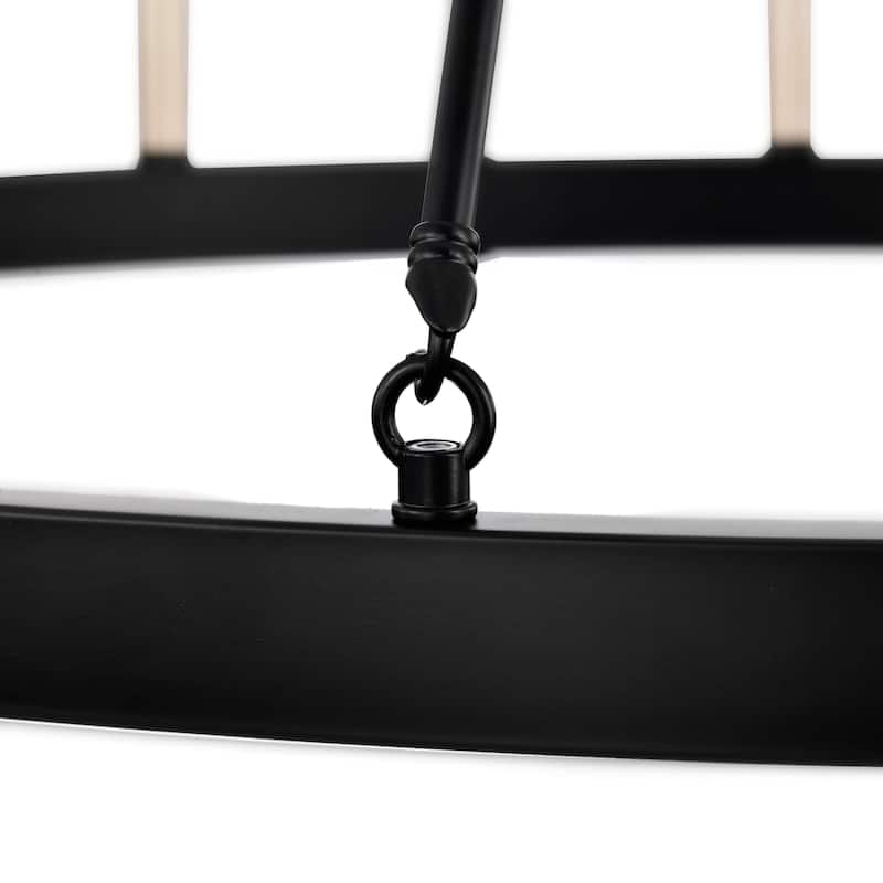 Eva 12-light Antique Black and Light Brass Finish Wheel Chandelier - Antique Black and Light Brass