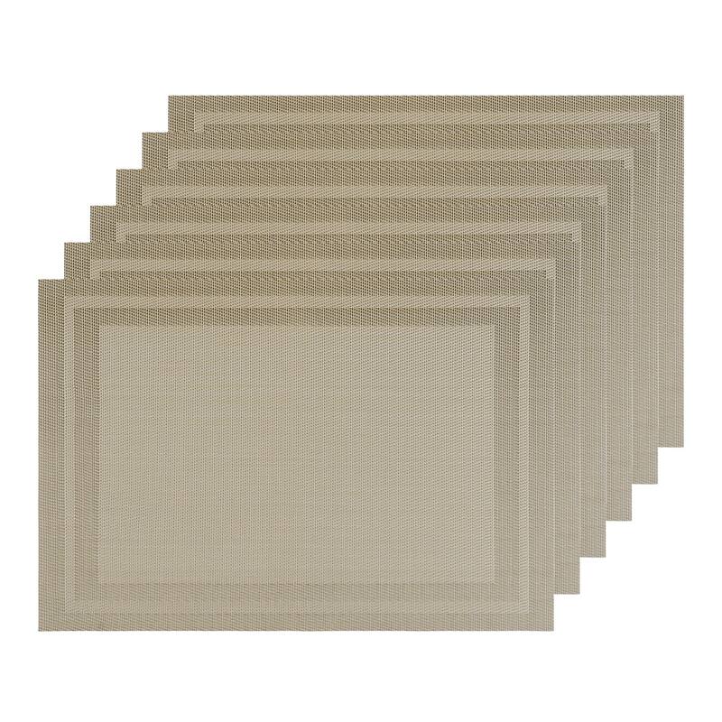 Set of 6 Heat-resistant Washable Modern PVC Placemats for Dining Room - 18x12 Inch