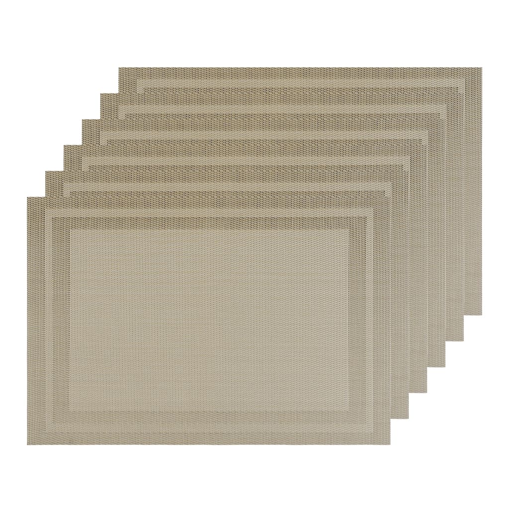 Set of 6 Heat-resistant Washable Modern PVC Placemats for Dining Room - 18x12 Inch