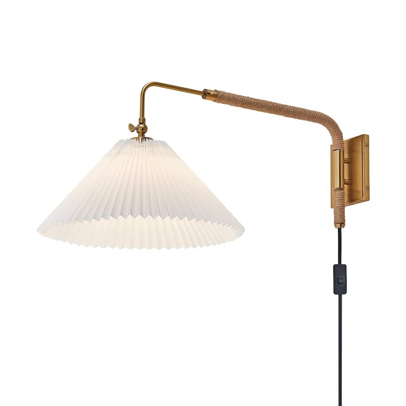 16 Inch 1 light bedroom wall sconce, rotatable arm, gold finish