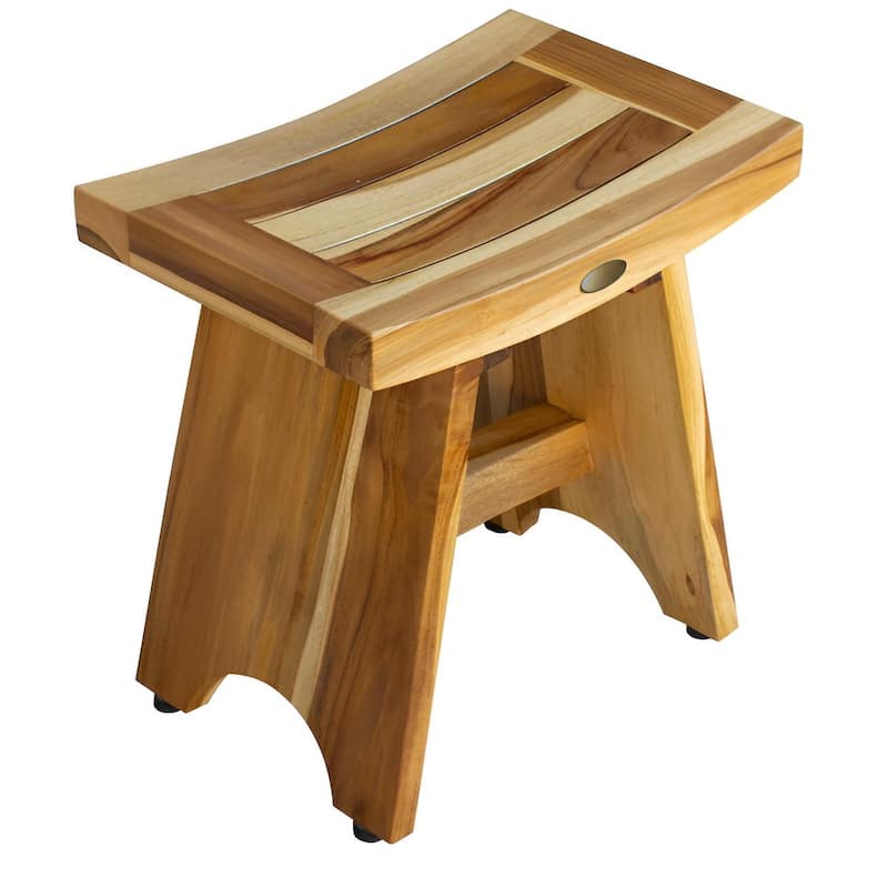 HomeRoots 18" Natural Teak Rectangular Shower Bench