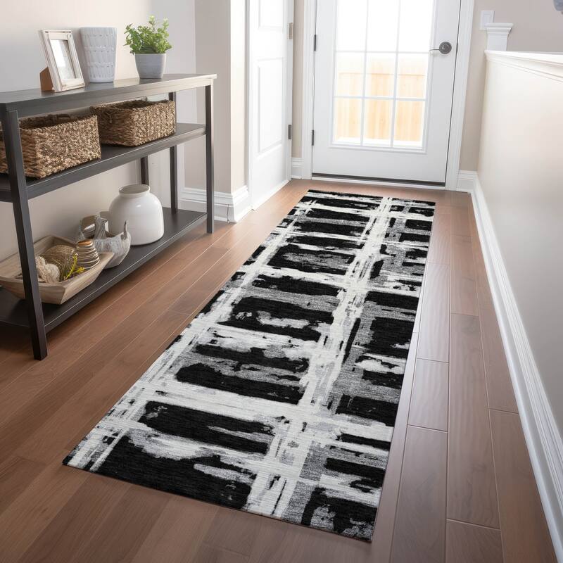 Premium Washable Super Soft Transitional Mayfield Rug - Black - 2' 3" x 7' 6" - Runner