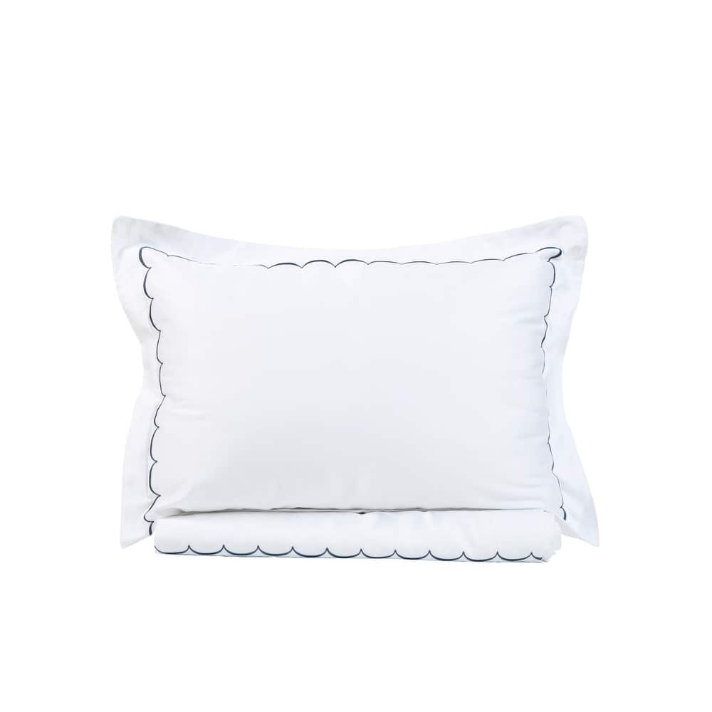Home Sweet Home Collection 600TC Cotton Scallop Embroidery Duvet Set - 4 Color