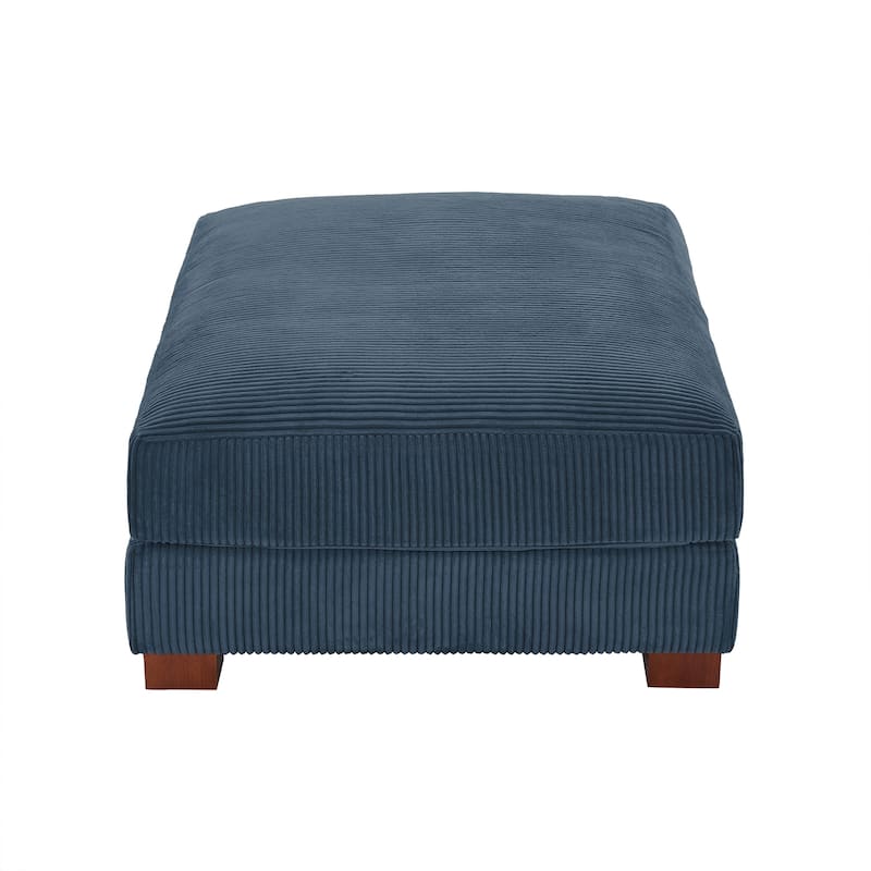 Modern Corduroy Fabric Oversized Accent Ottoman