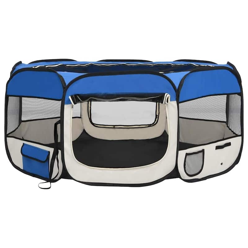 vidaXL Foldable Dog Playpen with Carrying Bag Dog Kennel Puppy Run Playpen