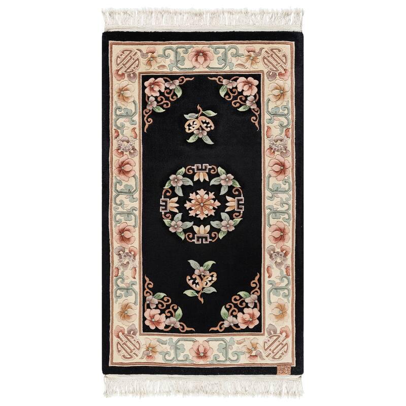 Gertmenian Oriental Estate Traditional Oriental Floral Border Metallion Hand Knot Wool Area Rug Collection