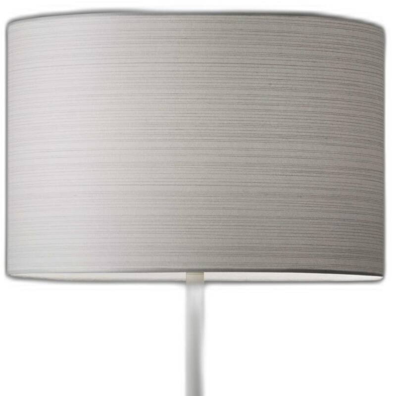 White Metal Base Table Lamp with Drum Paper Shade and Rotary Socket Switch - 11.5” x 11.5” x 22.5” (D x W x H)