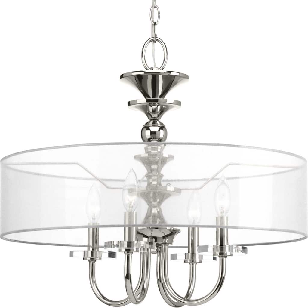 Progress Lighting Marche 4 Light 22" Wide Taper Candle Drum Chandelier