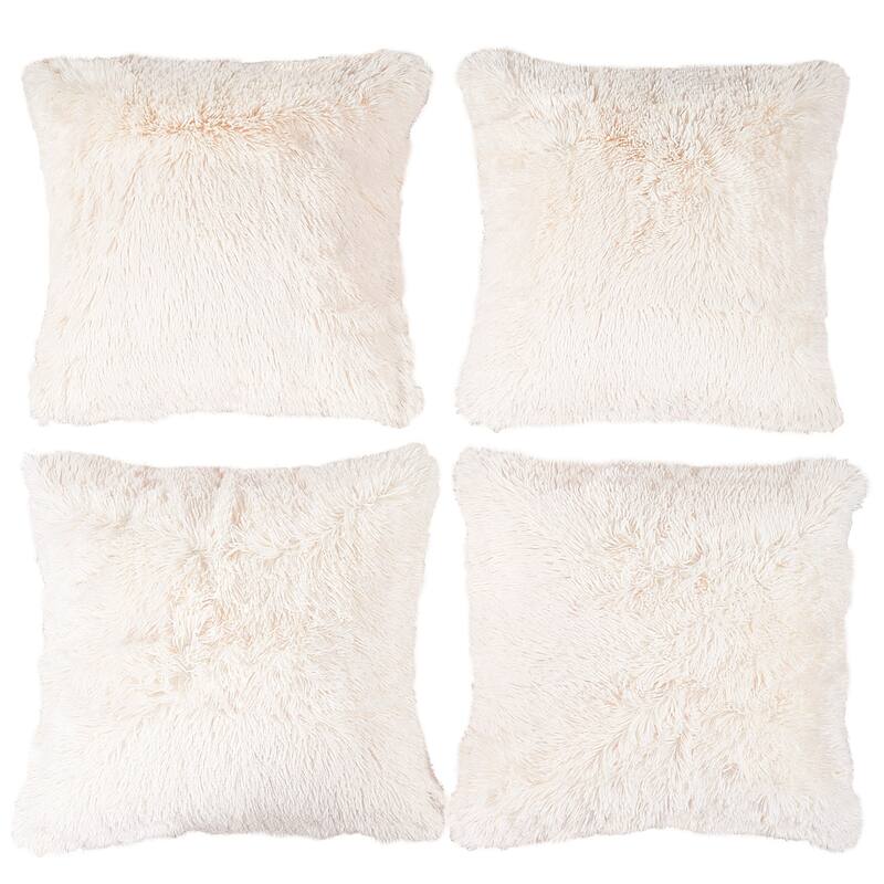 Halsted Shaggy FauxFur Decorative Throw Pillow Cover Set, NO INSERT