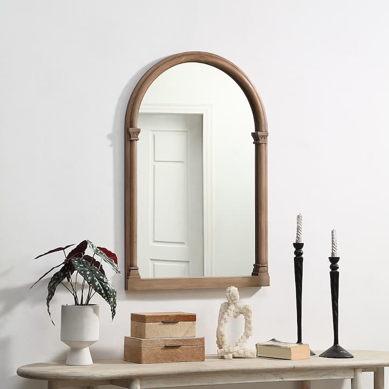 Azalea Park 36" Traditional Arched Wood Wall Mirror