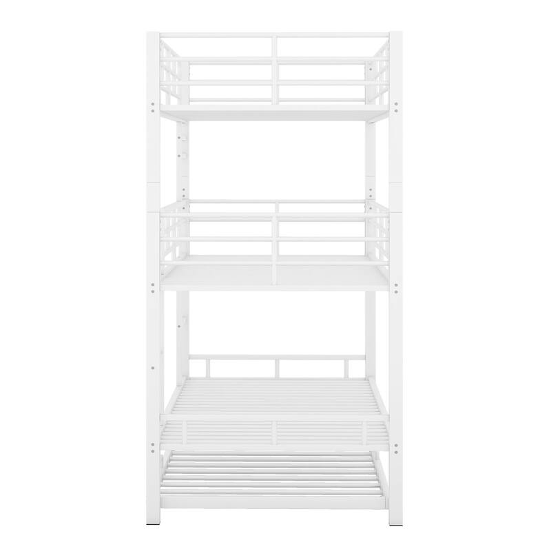 Metal Twin Size Triple Bunk Bed With Trundle