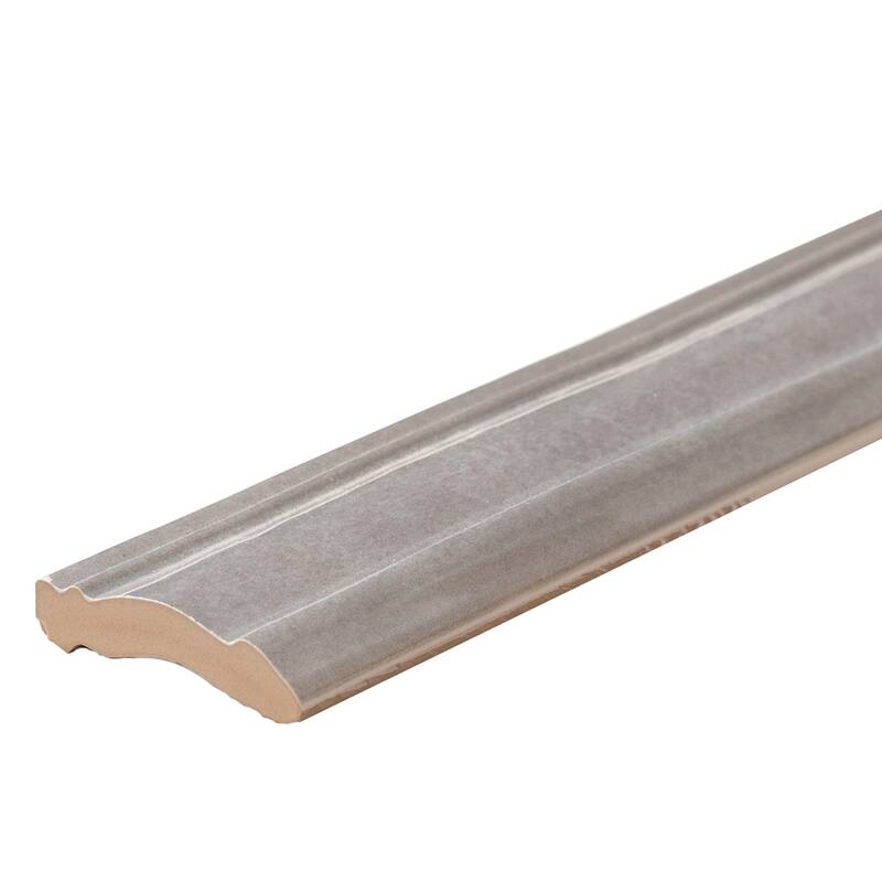 The Tile Life Waverly 3x12 Grey Polished Ceramic Chair Rail Wall Tile - 3 x 12 - 1 Piece