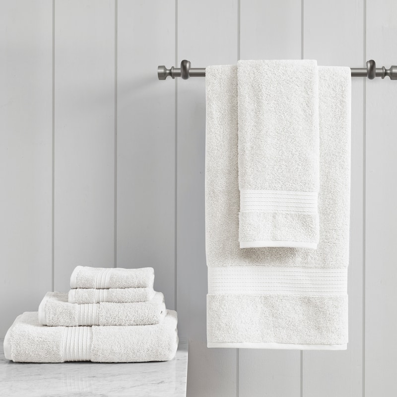 Madison Park Organic 6 Piece Cotton Towel Set - White