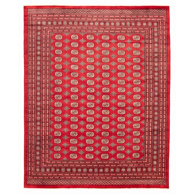ECARPETGALLERY Hand-knotted Finest Peshawar Bokhara Red Wool Rug - 8'2 x 10'2