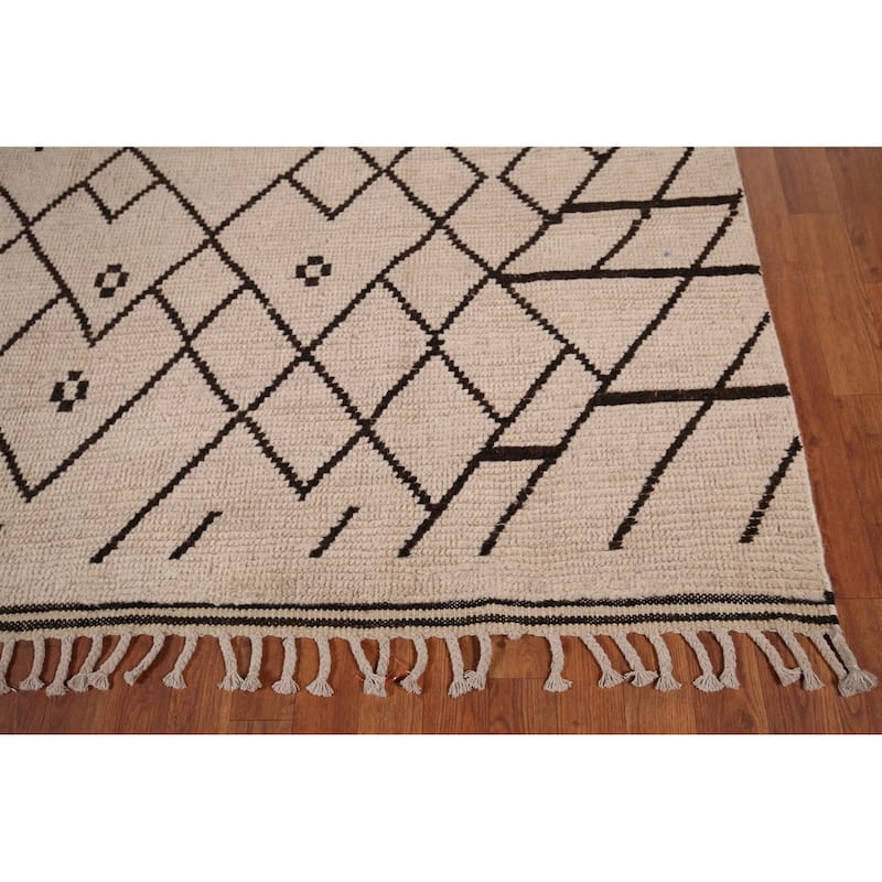 Tribal Moroccan Oriental Area Rug Handmade Wool Carpet - 7'8"x 10'2"