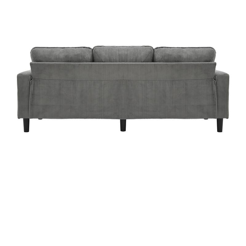 L-Shaped Sectional Sofa with Storage Ottoman, Upholstered 3-Seater Sofa with Side Pockets, USB Port & Cup Holders