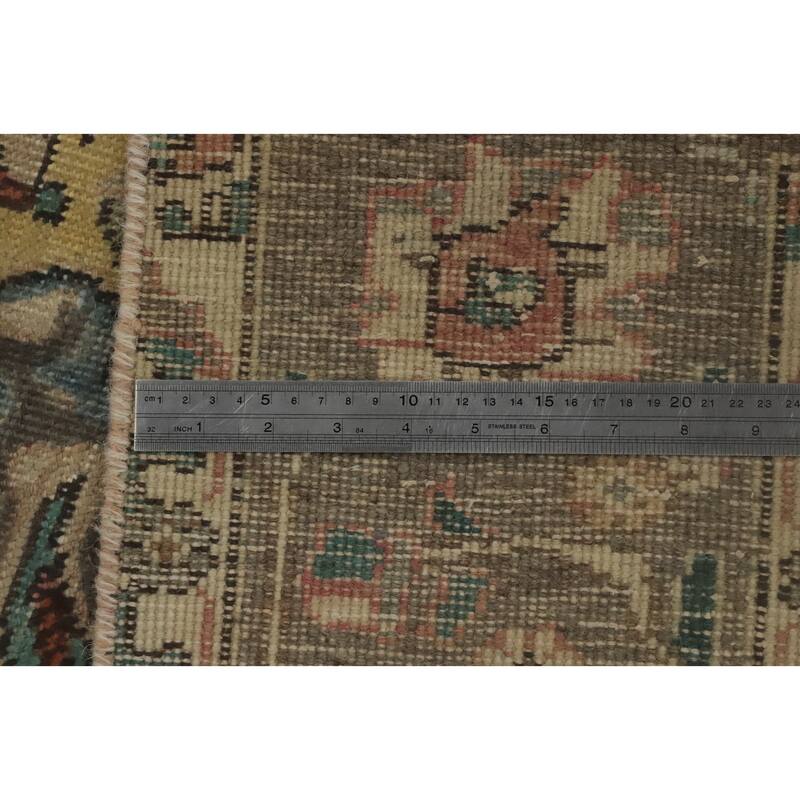 Hand Knotted Oriental 100% Wool Carpet Traditional Floral Oranges & Rust Tabriz Area Rug - 9' 10'' X 6' 7''