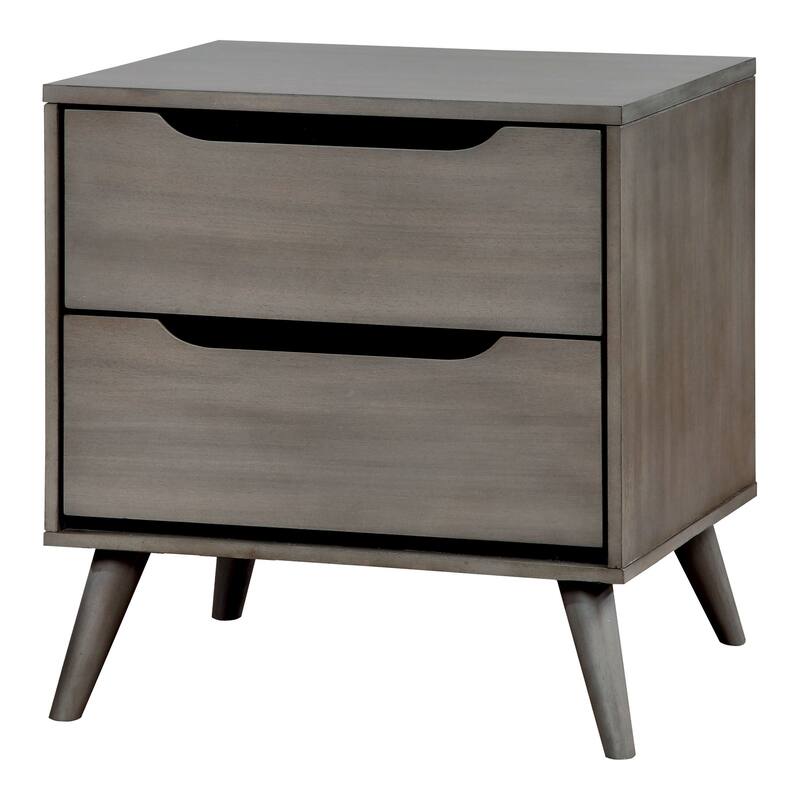 Bodo Mid-Century Modern Grey Wood 3-Piece Platform Bedroom Set by Carson Carrington