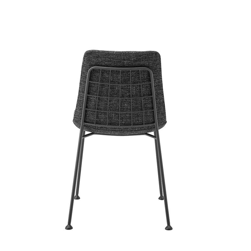 Elma Side Chair in Black Fabric with Matte Black Frame and Legs - Set of 2