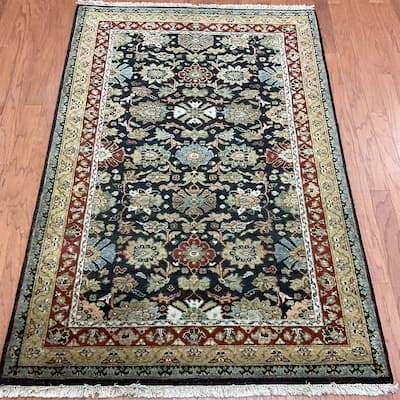 HERAT ORIENTAL Handmade Mahal Wool Rug - 4'1" x 6'