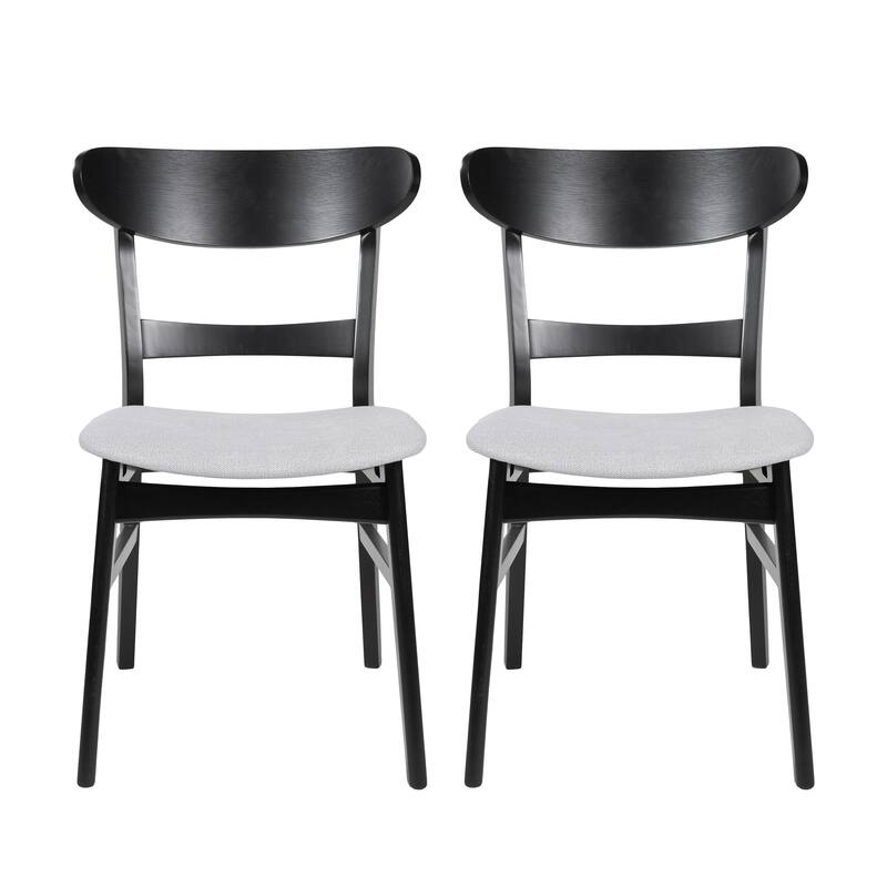 Roomfitters Mid-Century Modern Dining Chairs with Solid Wood Frame and Upholstered Seat, Set of 2