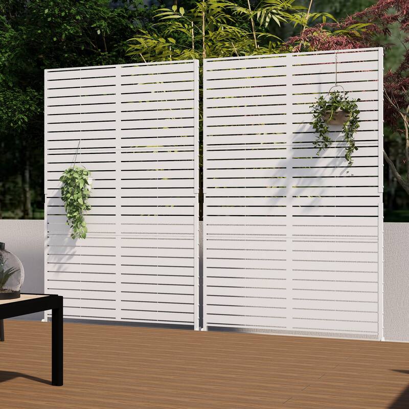 6.3 ft. H x 3.9 ft. W Sierra Freestanding Metal Privacy Screen