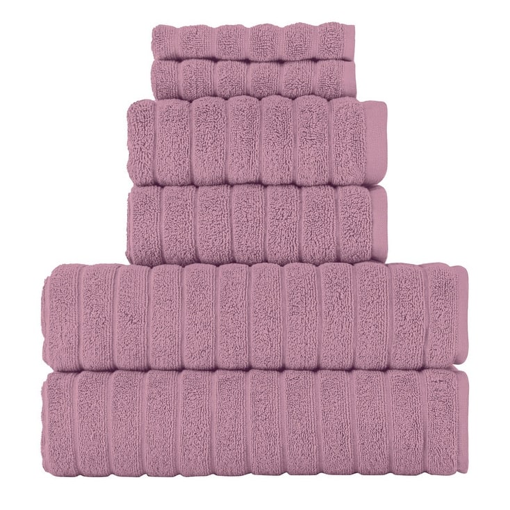 Brampton 6 Piece Luxury Turkish Cotton Towel Set - Mauve